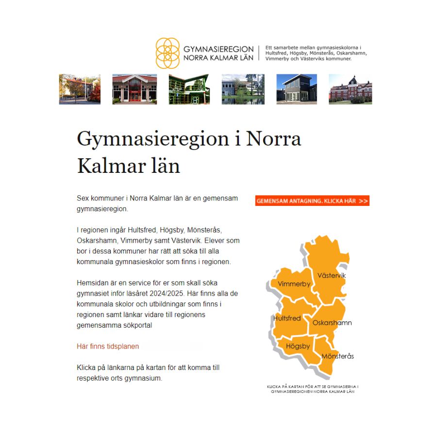 Gymnasieregionen i Norra Kalmar län.