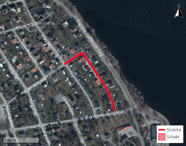 Del av Källviksgatan och Bagarebacken stängs av för arbete.