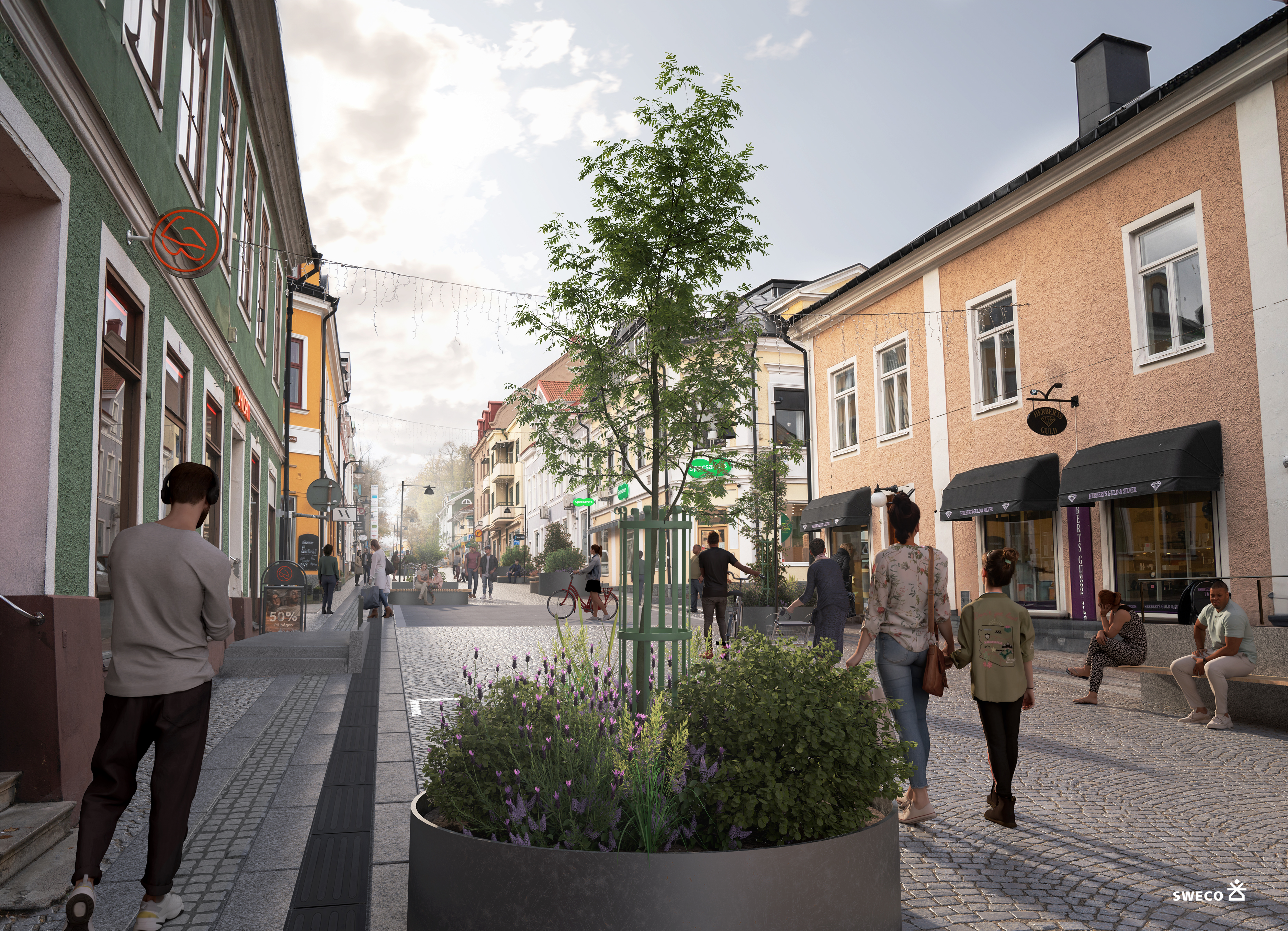 Visualiseringsbild på Storgatan.