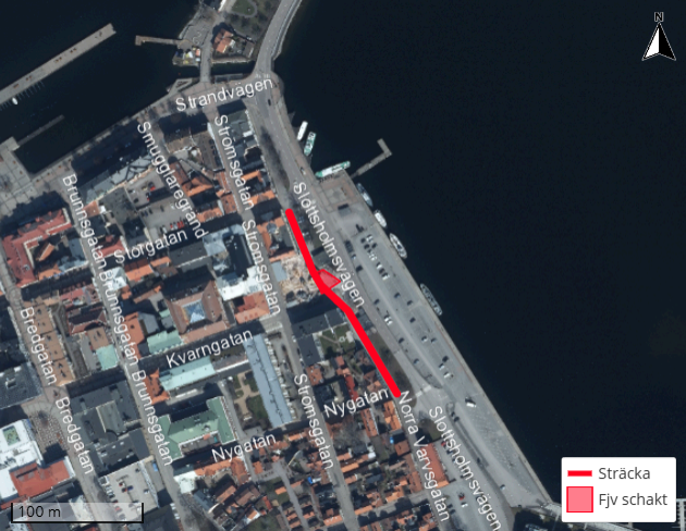 Stängt för genomfart på Norra Varvsgatan och Kvarngatan i Västervik