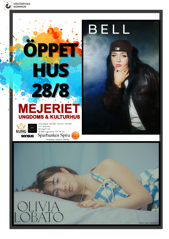 Affisch med bild på Olivia Lobato och Bell