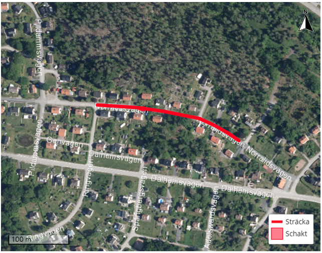 Avstänging på Norralidsvägen i Överum mellan Rashusvägen och Svensbackevägen