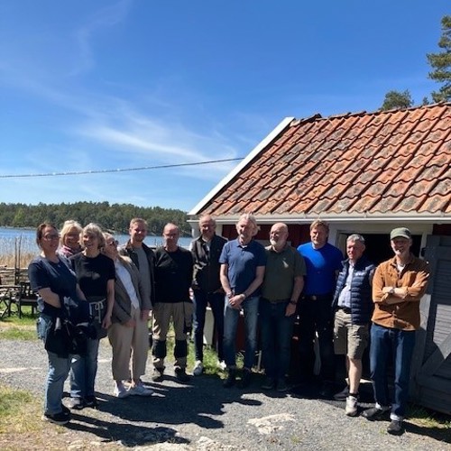 Bild på deltagare vid företegsbesöket på Hasselö