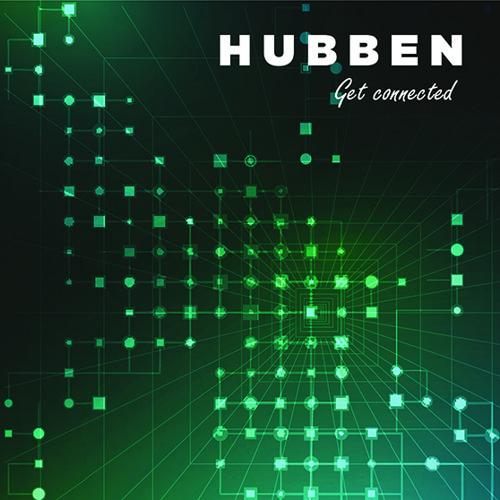 Grönt mönster och texten "HUBBEN".