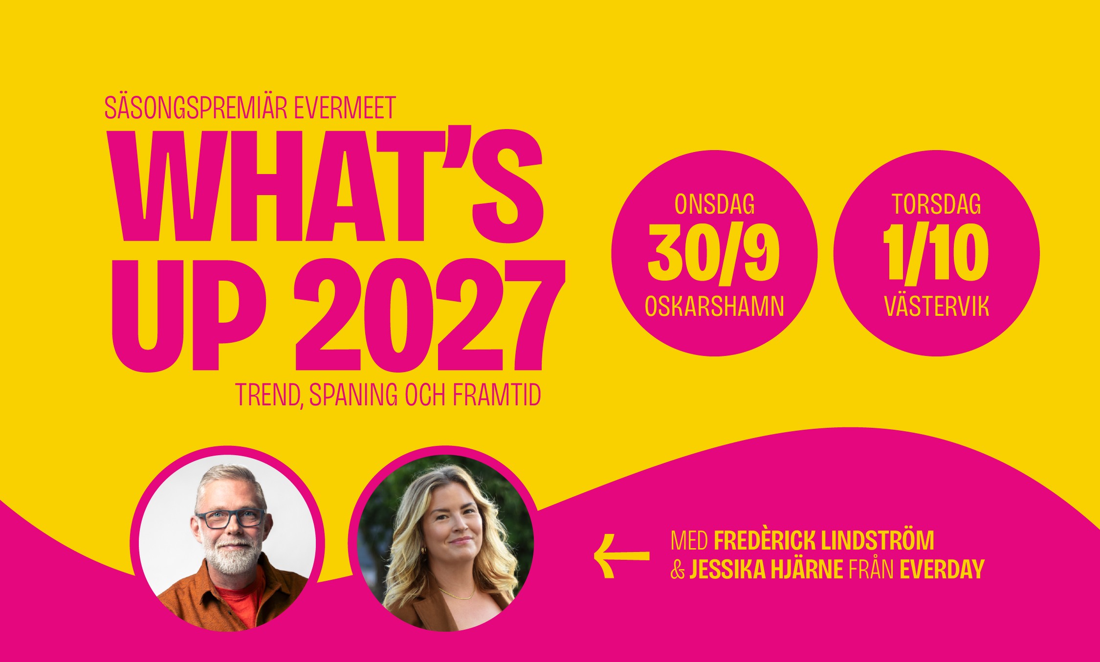 Texten What's up 2027 och datumen 30/9 och 1/10