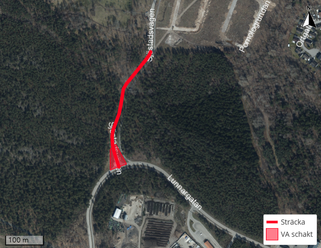 Del av Sjöstadsvägen i Västervik stängs av förgenomfart