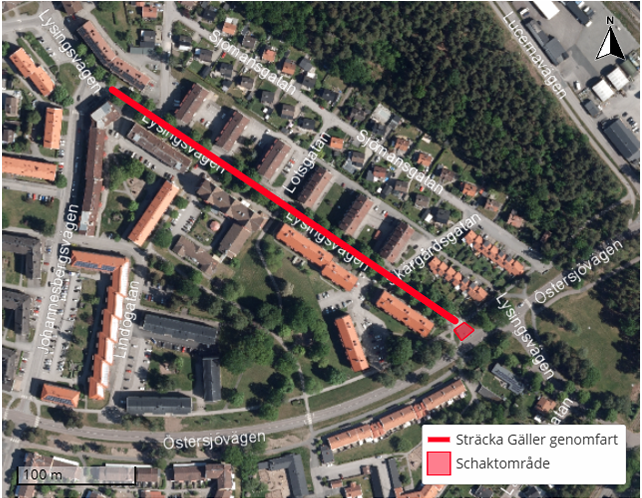 Avstängning Lysingsvägen mellan Johannesbergsvägen och Östersjövägen i Västervik