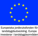 Bild på EU:s logotyp med gula stjärnor på blå botten