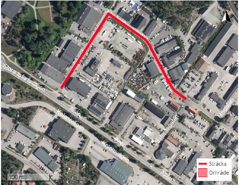 Förbud mot trafik med motorfordon på Industrigatan och Kristinebergsgatan i Västervik.