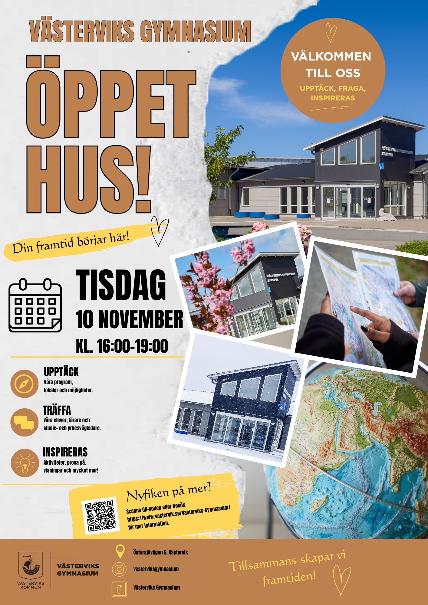 bild med information om öppet hus den 10 november klockan 16 till 19.