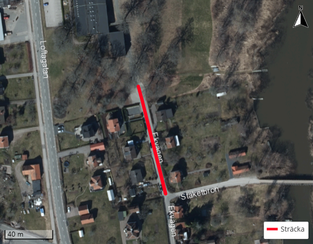 Avstängt på Ekvägen i Gamleby på grund av akut vattenläcka