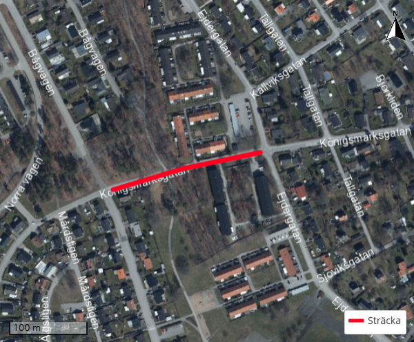 Königsmarksgatan i Västervik, förbud att stanna och parkera