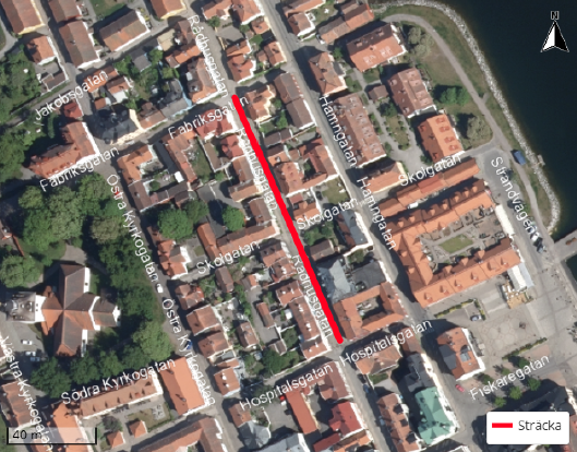 Kartbild över Rådhusgatan.