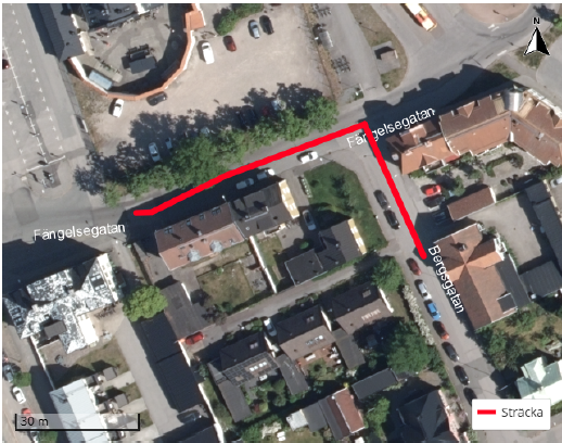 Fängelsegatan och Bergsgatan i Västervik
