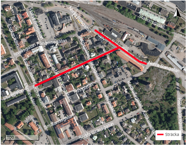 Förbud att stanna eller parkera på Norra Bangatan och Sturegatan i Västervik.