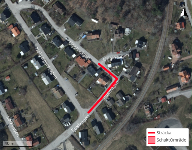 Avstängt för genomfart på Tjustvägen samt Ugglevägen i Gamleby