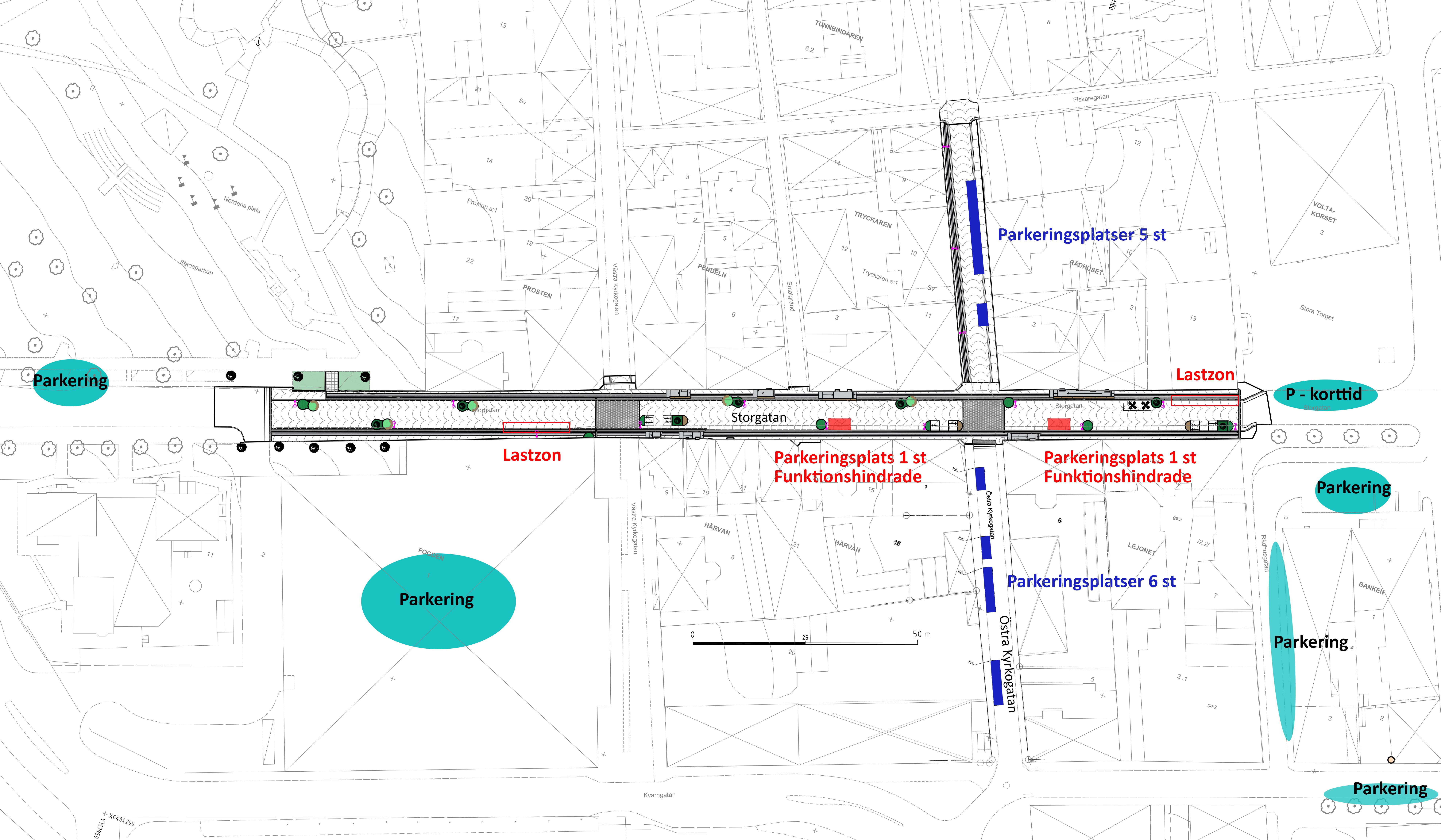 Karta över parkeringsplatser