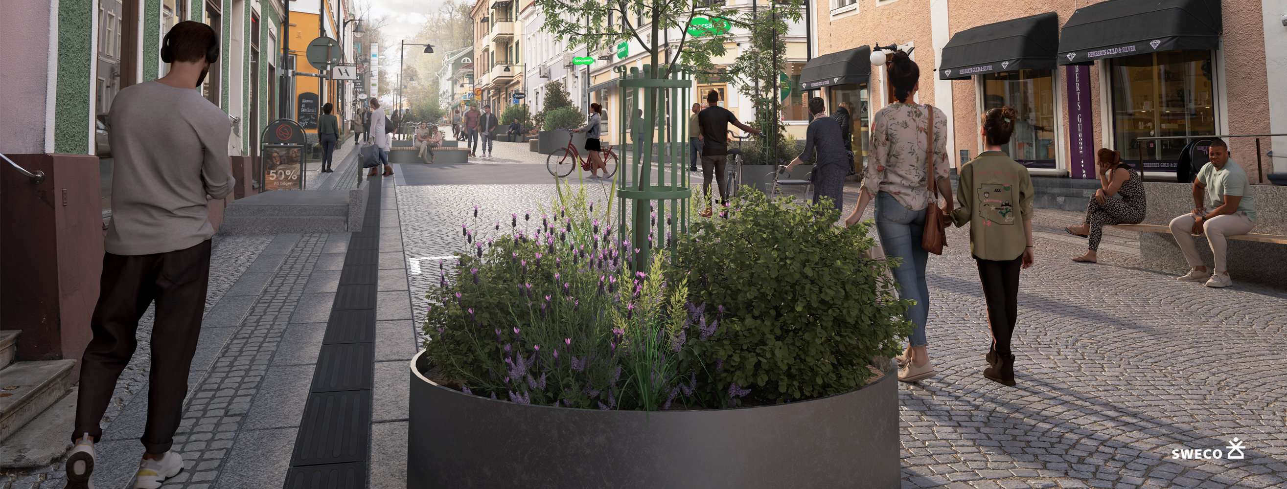 Visualiseringbild på Storgatan.