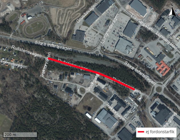 Avstängt för trafik på Rullstensvägen i Västervik