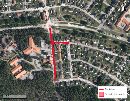 Stora Trädgårdsgatan och Måsgatan i Västervik