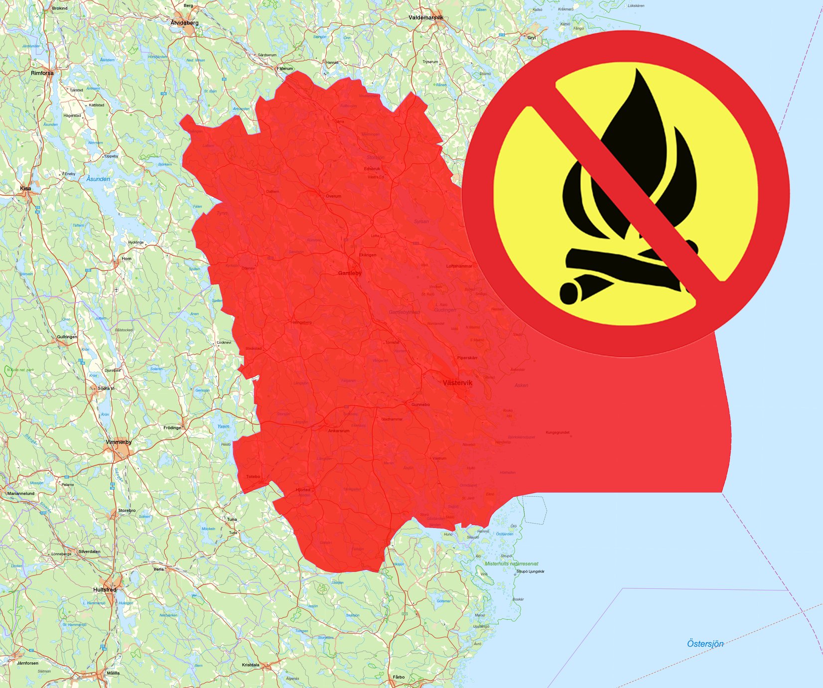 Eldningsförbud i Kalmar län