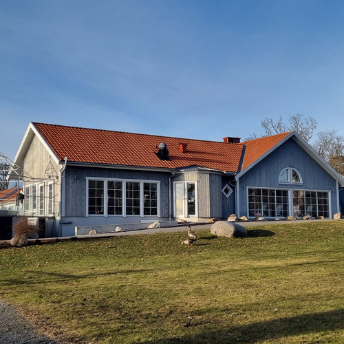 Del av kortsidan på Gränsö slott spa