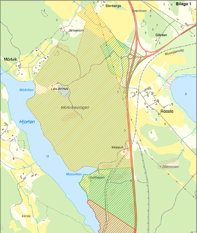 Karta över området Mörtvik/Rödsle