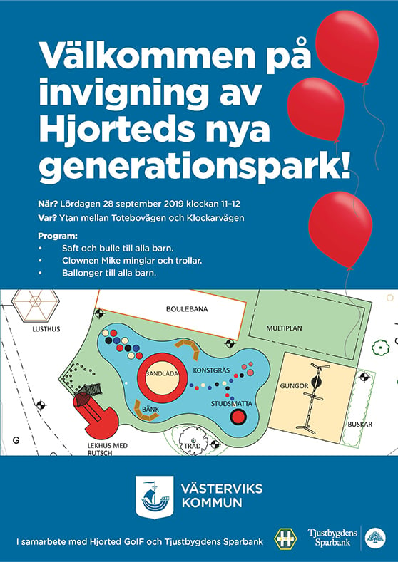 affisch invigning generationspark Hjorted