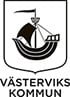 Logotyp för Västerviks kommun i svart med centrerad text
