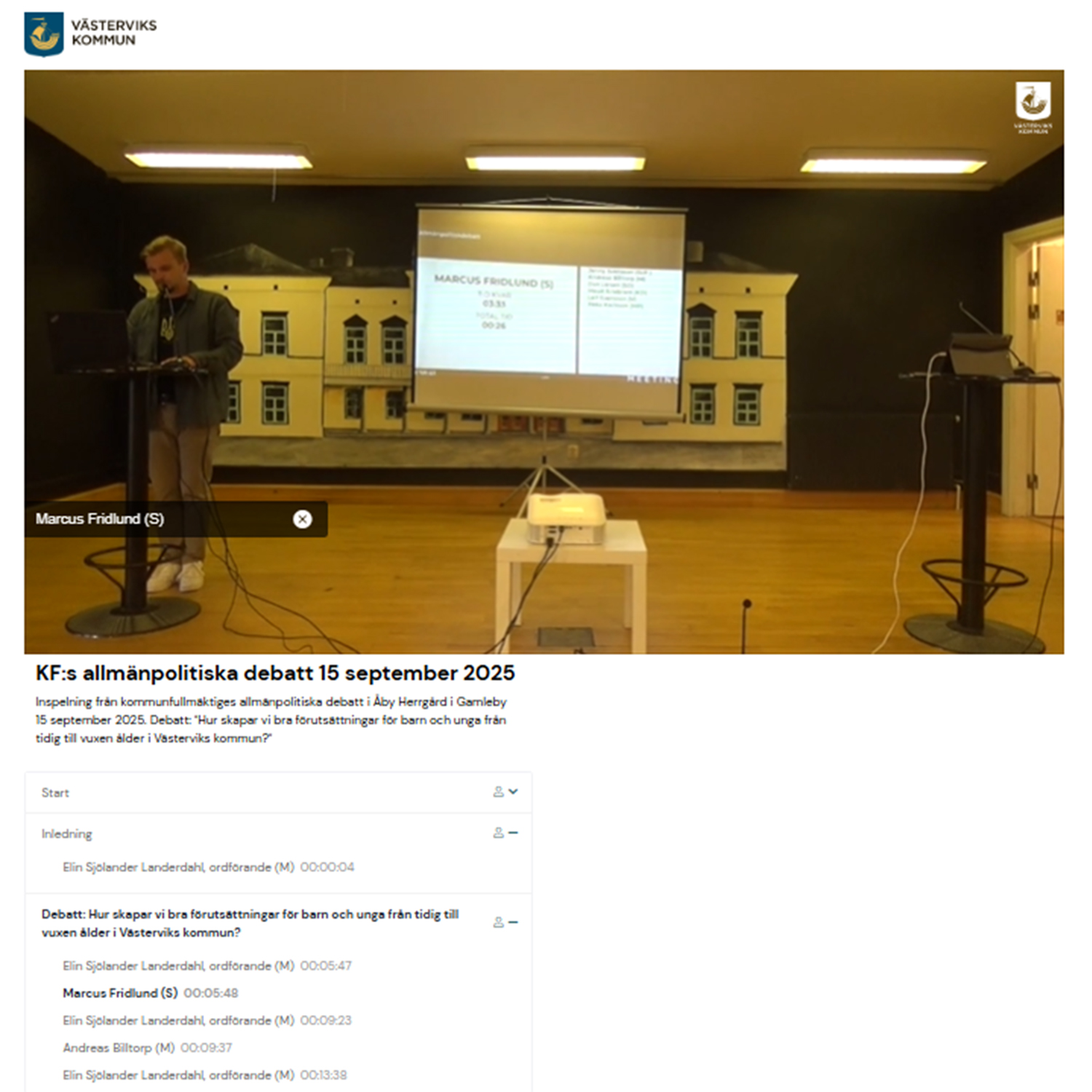stillbild kf allmänpolitisk debatt 20250915