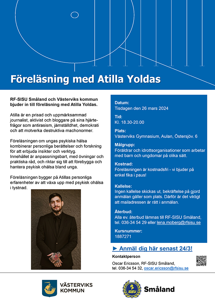 flygblad om Atilla Yoldas föreläsning 26 mars 2024