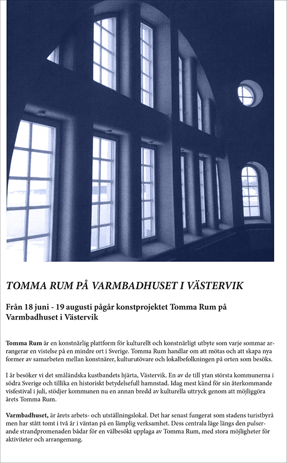 framsida Tomma Rums pressmeddelande