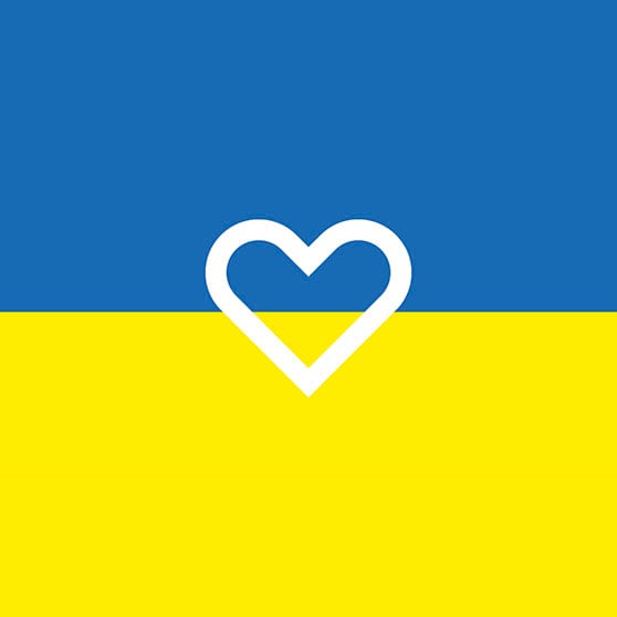 Ukrainas flagga med hjärta i