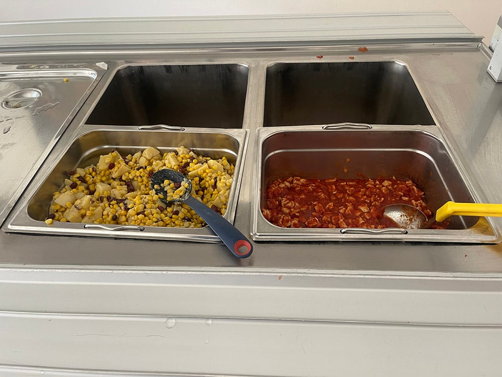 ärt och bondböna serverad till elever