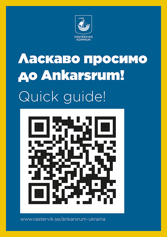 bild på affisch med QR-kod om boende i Ankarsrum
