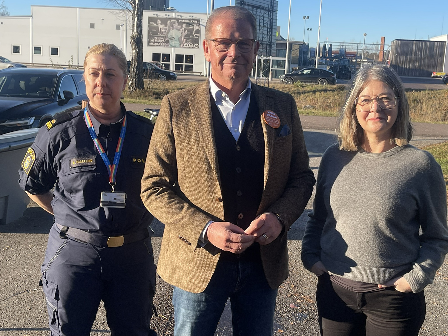 Ulrika Fagerlind, Harald Hjalmarsson och Anna Norén i solsken