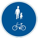 Skylt för gemensam gång och cykelbana.