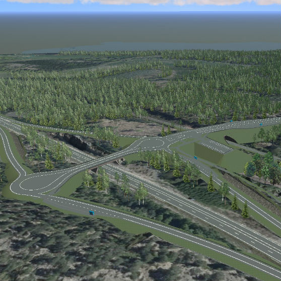 Modell av hur trafikplatsen kan se ut