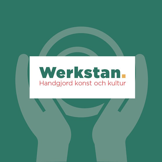 bild på två händer bakom Werkstans logotyp