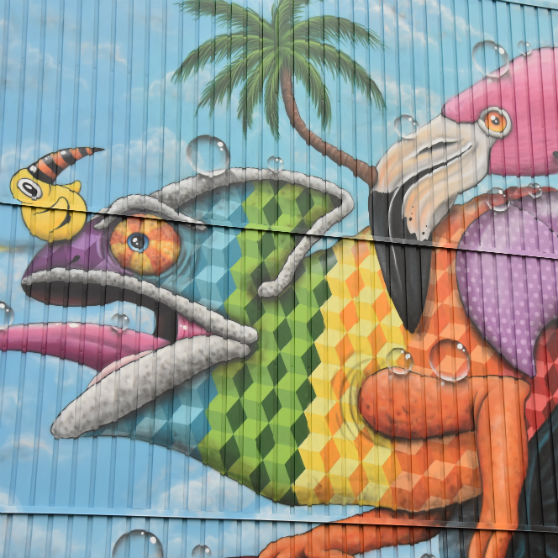 Street art målning fåglar
