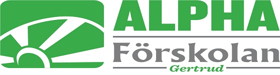 Logotyp för Alpha förskolan Gertrud