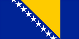 Bild på den bosniska flaggan.