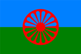 Bild på den romska flaggan.